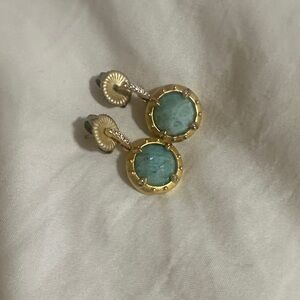 Elegant Vintage Gold and Turquoise Earrings